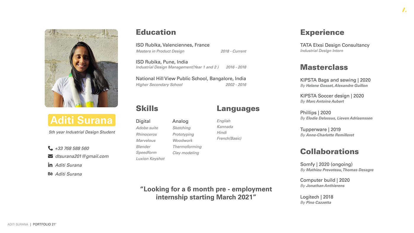 internship，industrial design，master，ISD，sample reels，Reprint，