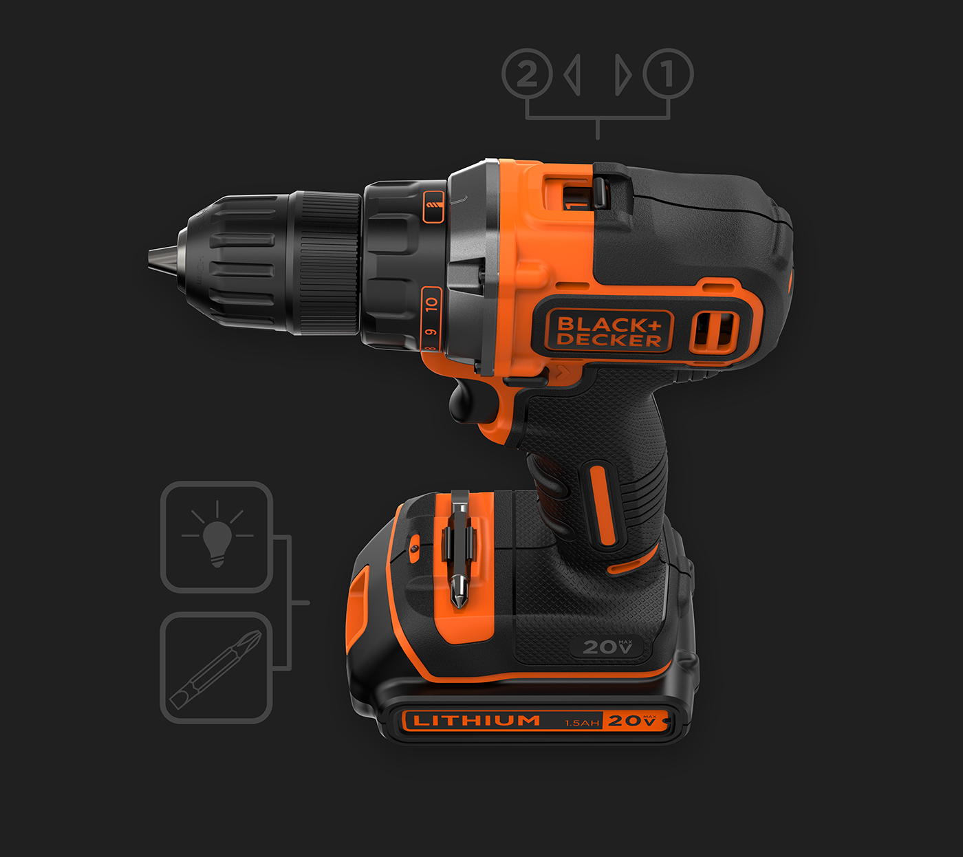 Tool design，black，ceiling，Electric drill，General image，industrial design，