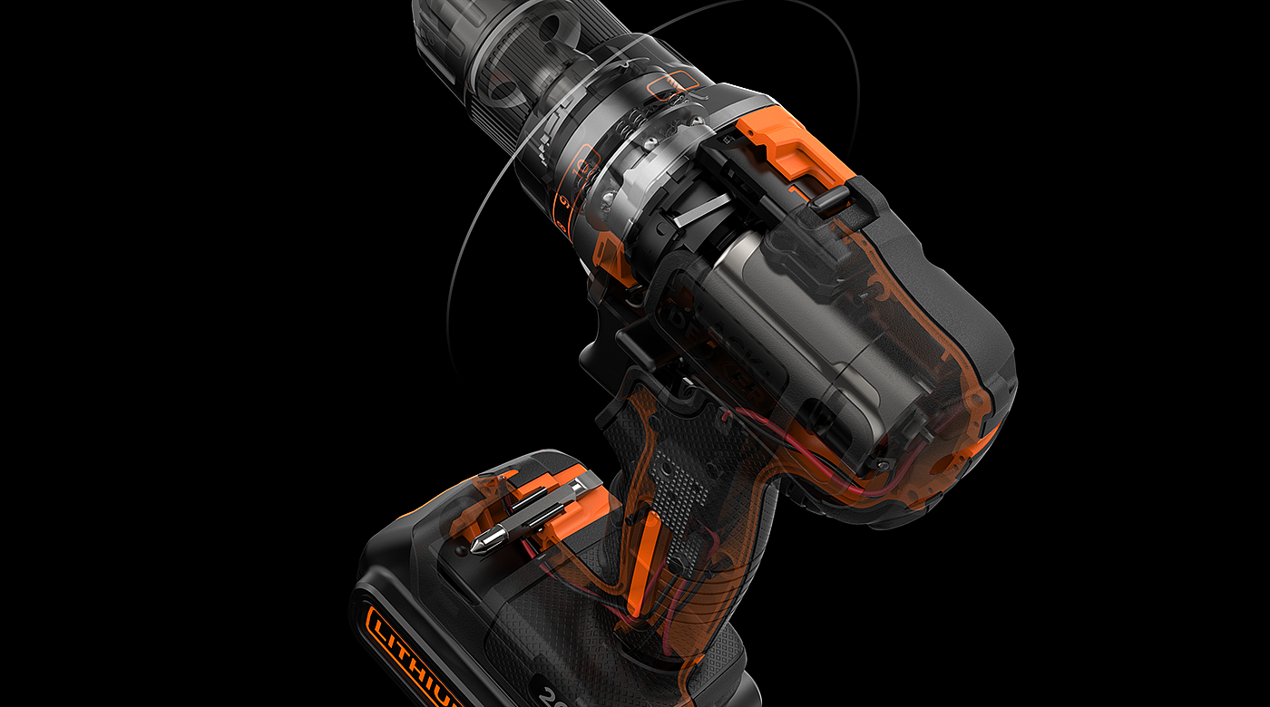 Tool design，black，ceiling，Electric drill，General image，industrial design，