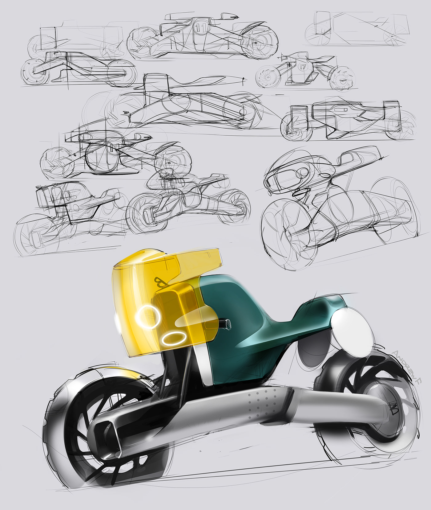 motorcycle，Sketch competition，motorcycle，Hand drawn，