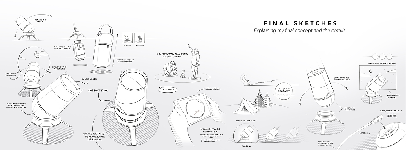 Explore the stars，beginner ，Intelligent astronomical telescope，General image，industrial design，