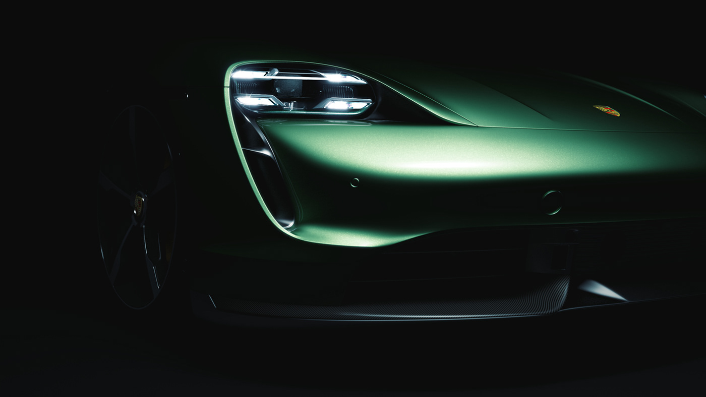 Porsche，Painting，lighting，