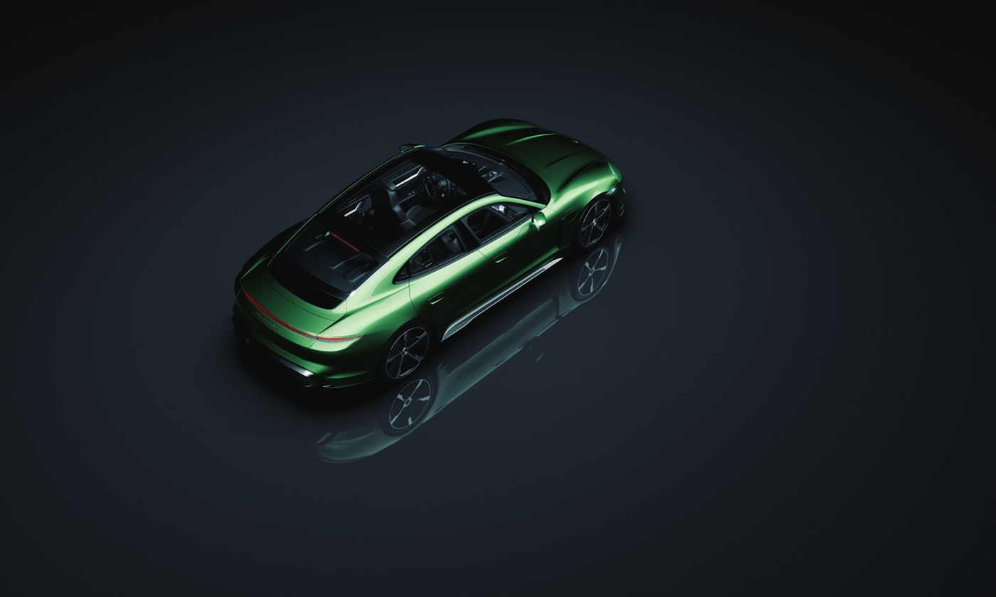 Porsche，Painting，lighting，