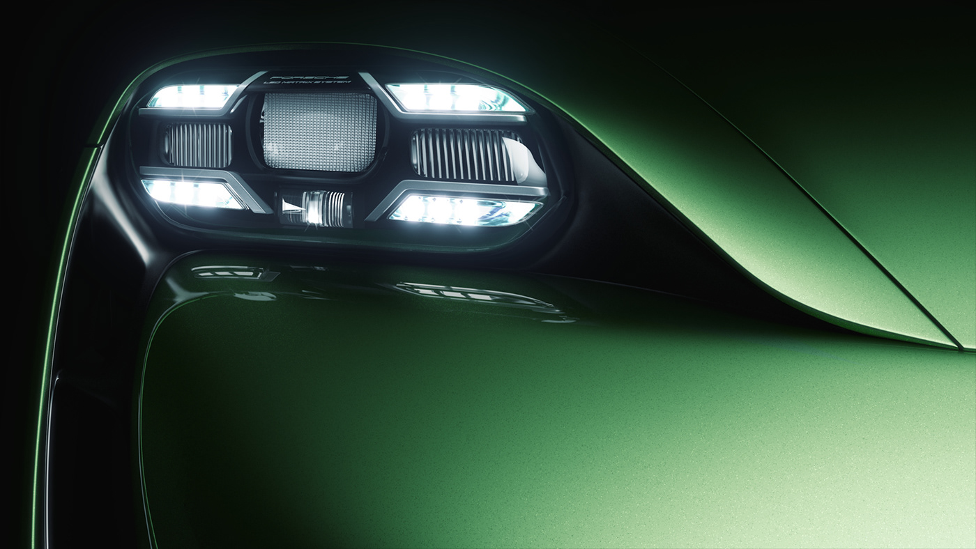 Porsche，Painting，lighting，