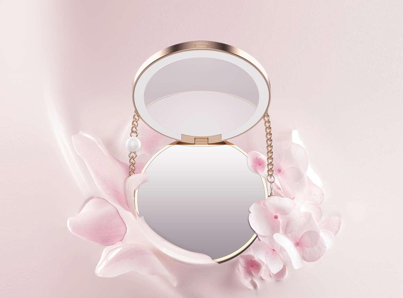 american，Beautiful，decoration，makeup mirror，makeups，Necklace，Pearl，Portable，