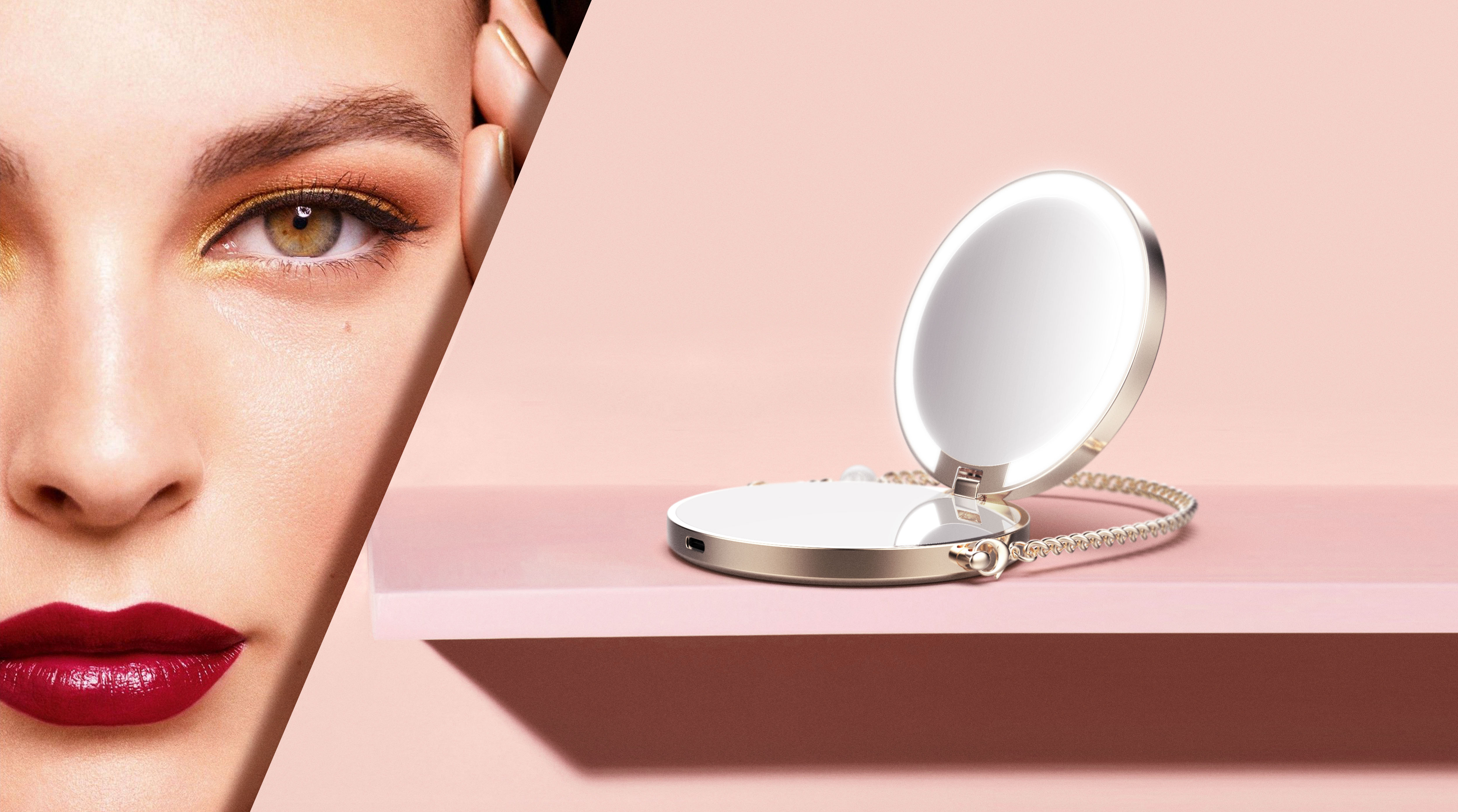 american，Beautiful，decoration，makeup mirror，makeups，Necklace，Pearl，Portable，