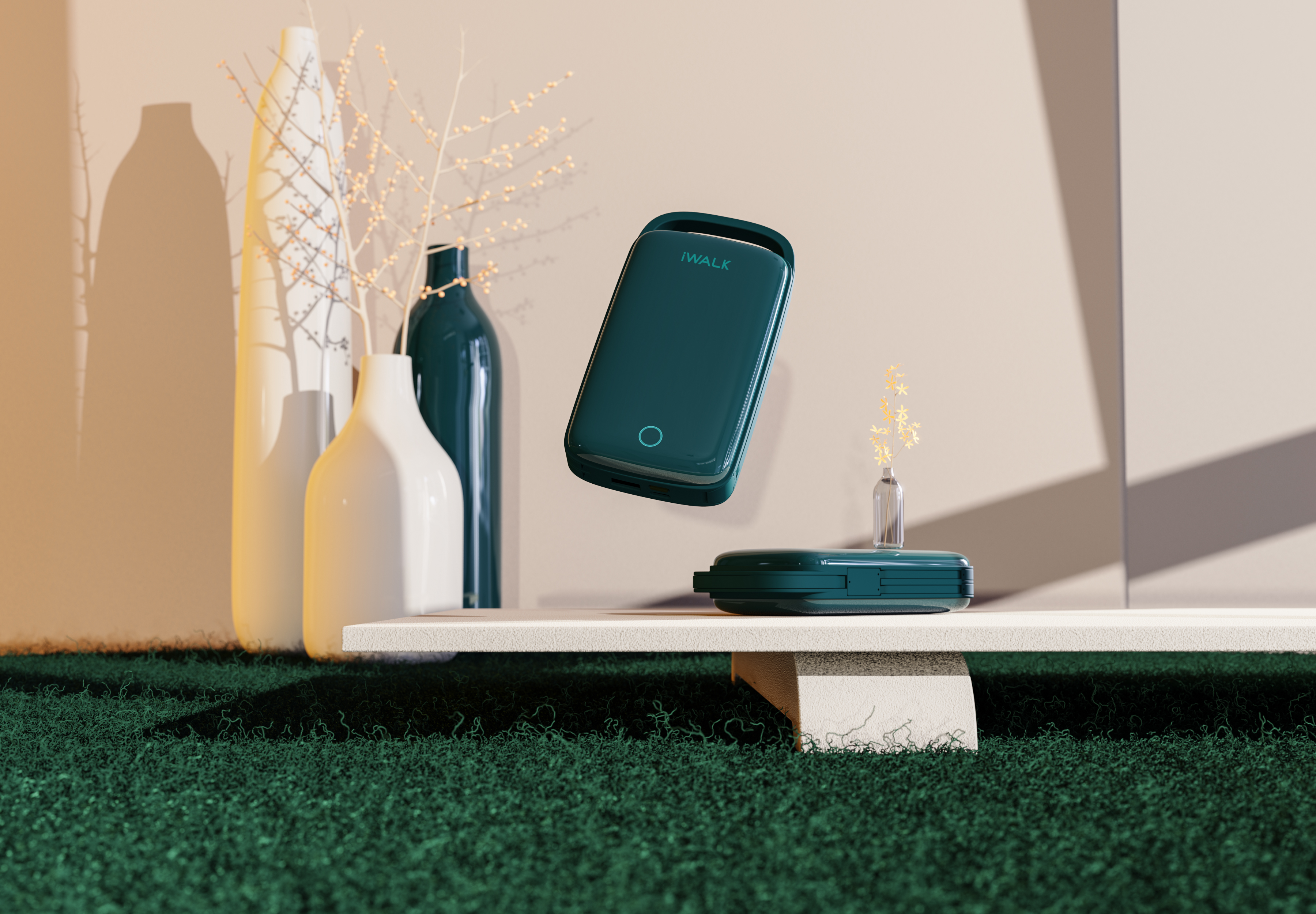 Mobile power supply 20000mah，Two in one built-in line，PD fast charge，Portable，