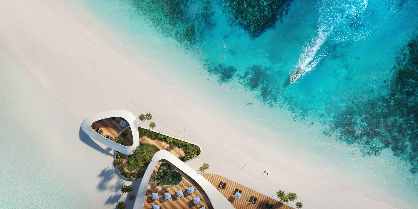 beach，island，Architecture，villa，