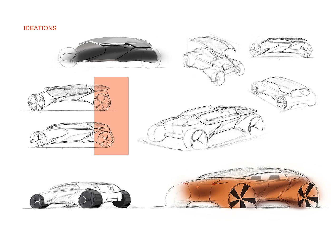 toyota，Automobile design，Hand drawn，vehicle，automobile，