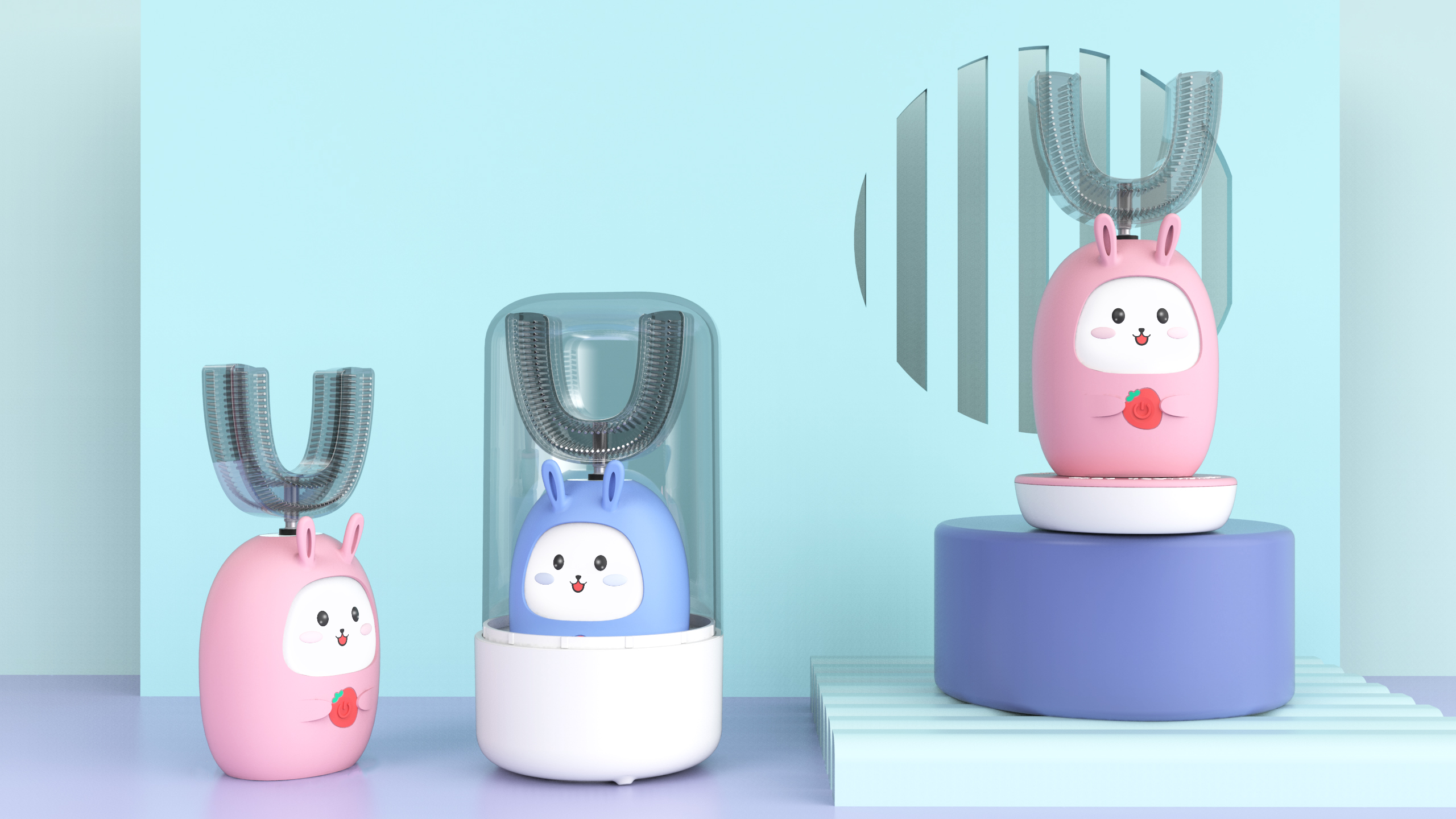 industrial design，product design，Children's toothbrush，Modeling design，Electric toothbrush，U-shaped toothbrush，Child mother and baby，