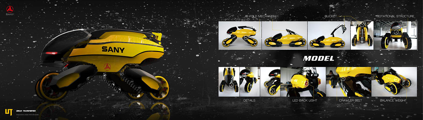 industrial design，excavating machinery，Urban tools，deformation，Construction equipment，