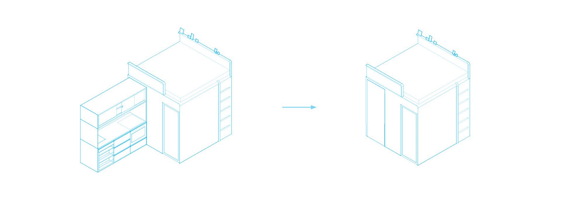 miniature，kitchen，Interior decoration，Single apartment，conceptual design，