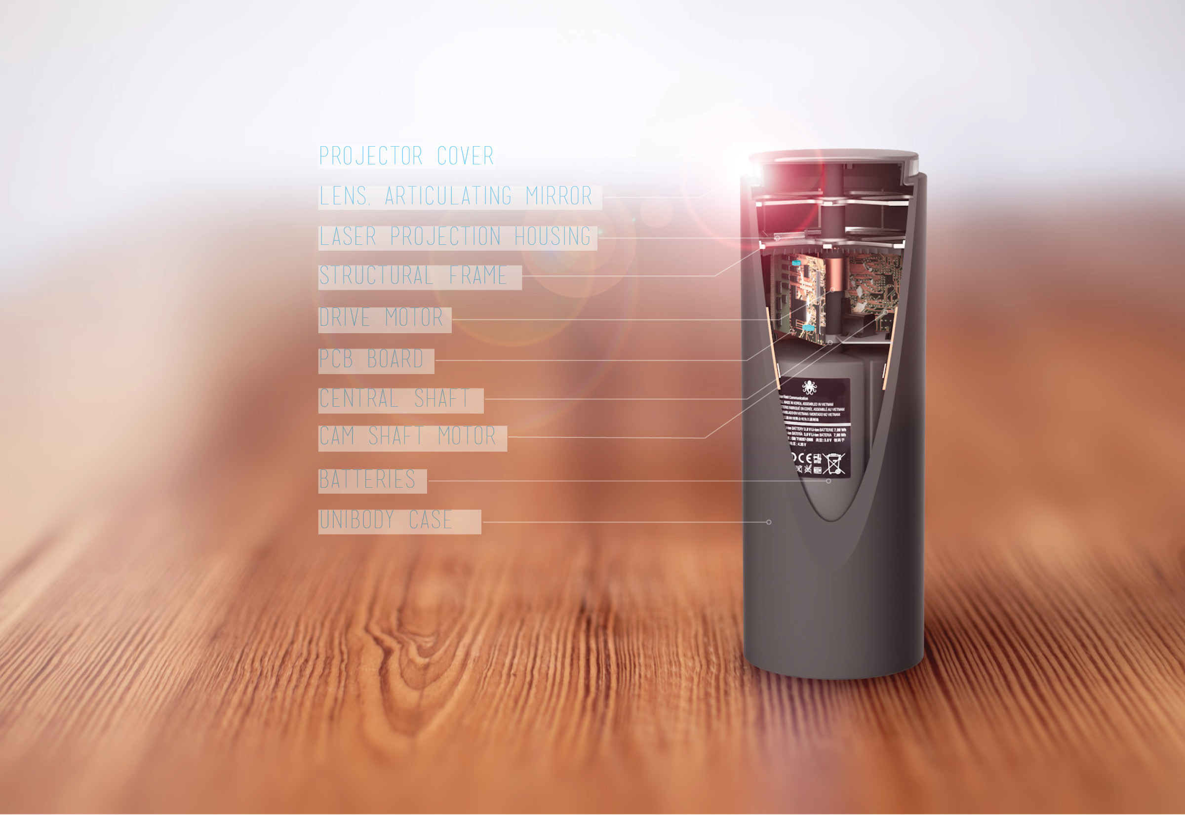 peek，Portable，Office projector，360 video photography，3D scanner，industrial design，