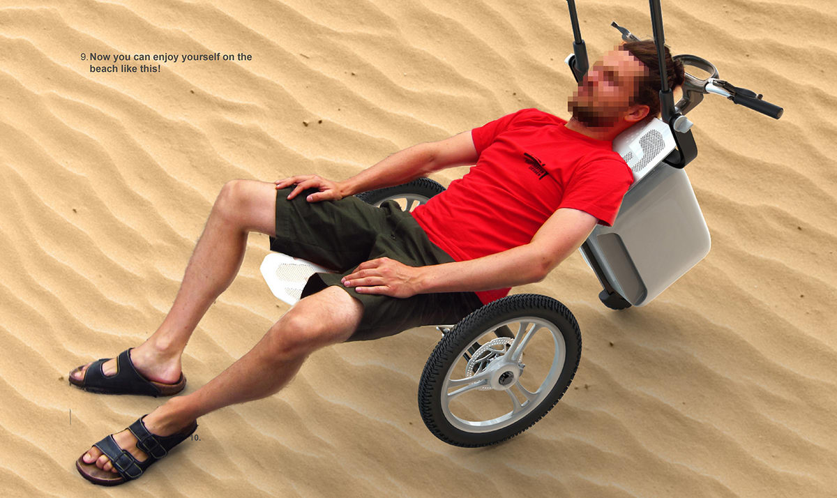 Bike sharing，General image，Beach lounge chair，red dot，solar，