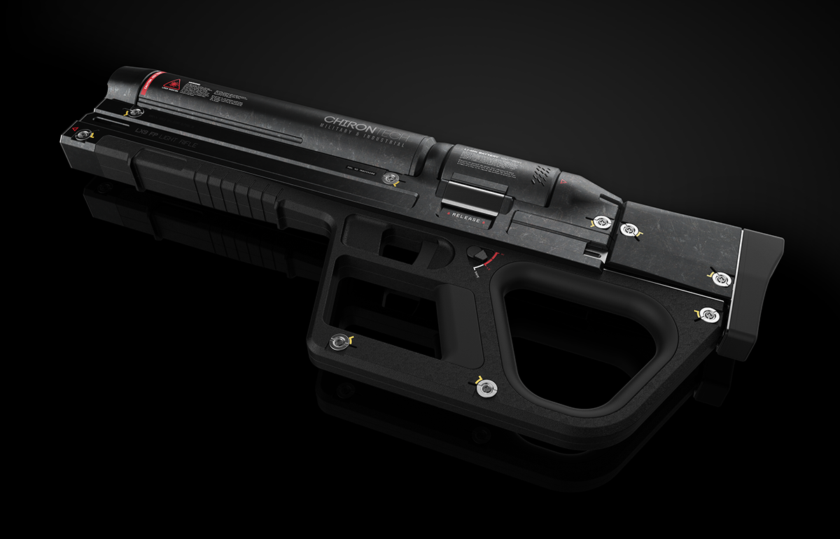 Space weapon，light rifle，High intensity laser weapon，military，General image，industrial design，