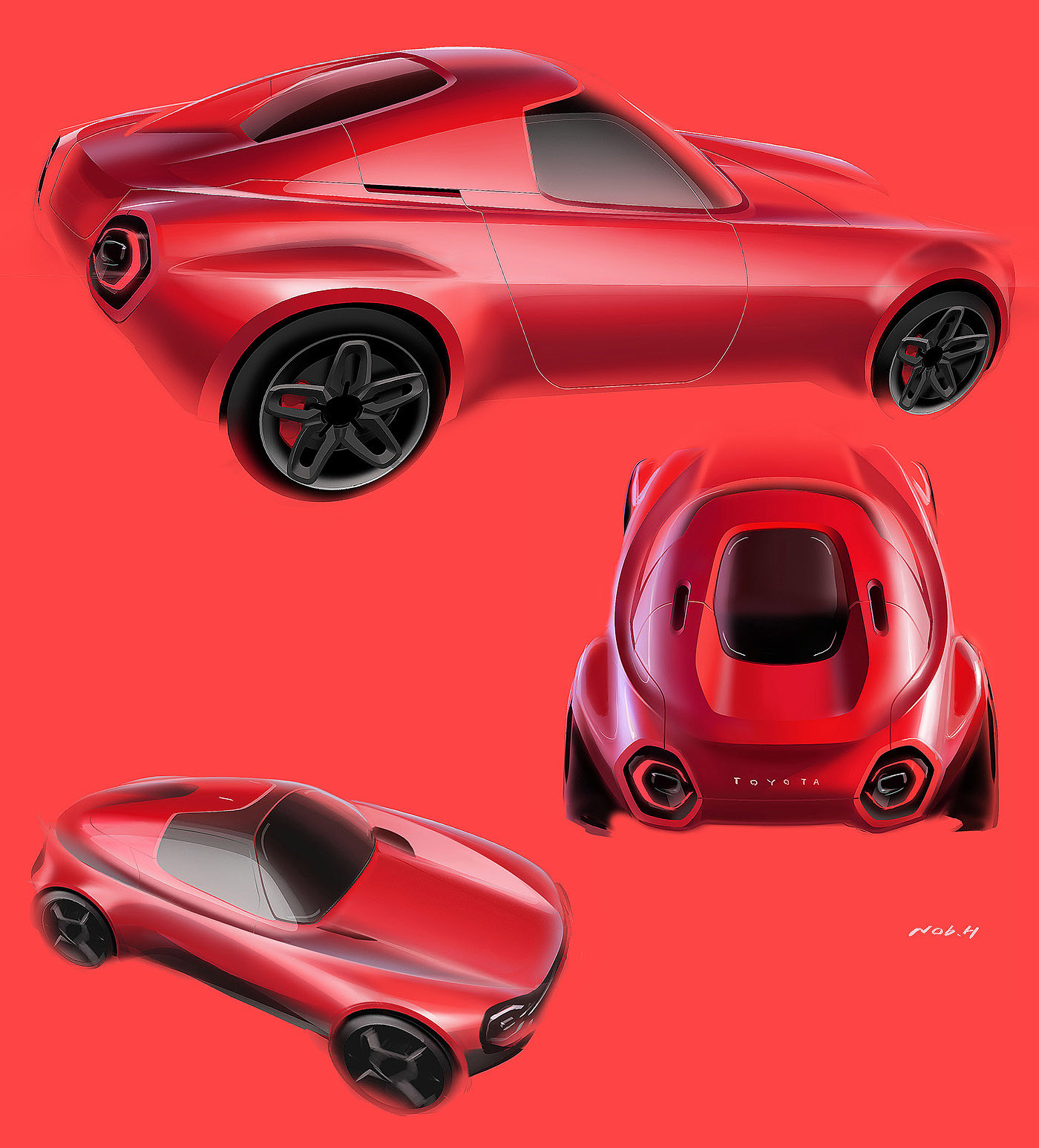 Toyota Motor，Self service，Sports car，conceptual design，Self service sports car，industrial design，