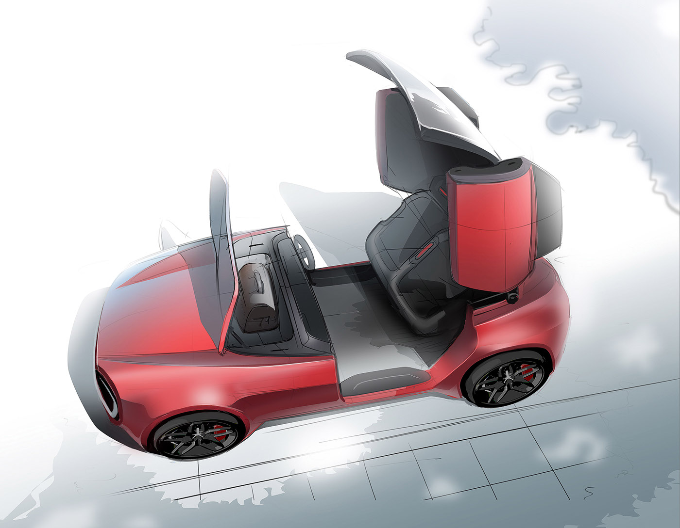 Toyota Motor，Self service，Sports car，conceptual design，Self service sports car，industrial design，