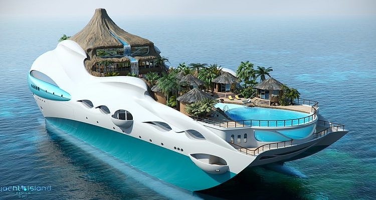 move，Tropical island，Marine yacht，heaven，industrial design，