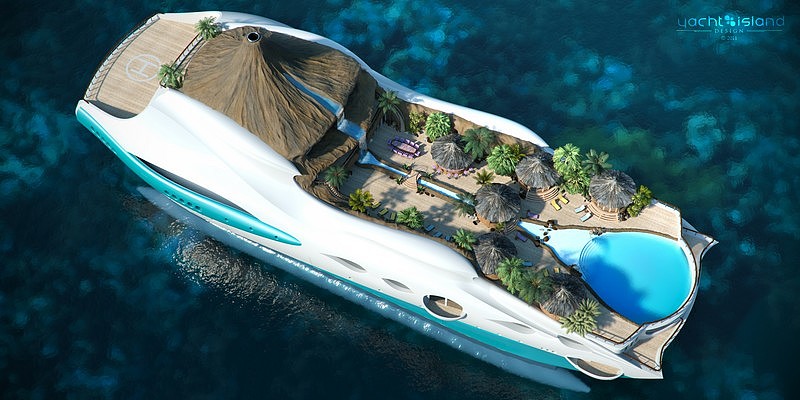 move，Tropical island，Marine yacht，heaven，industrial design，