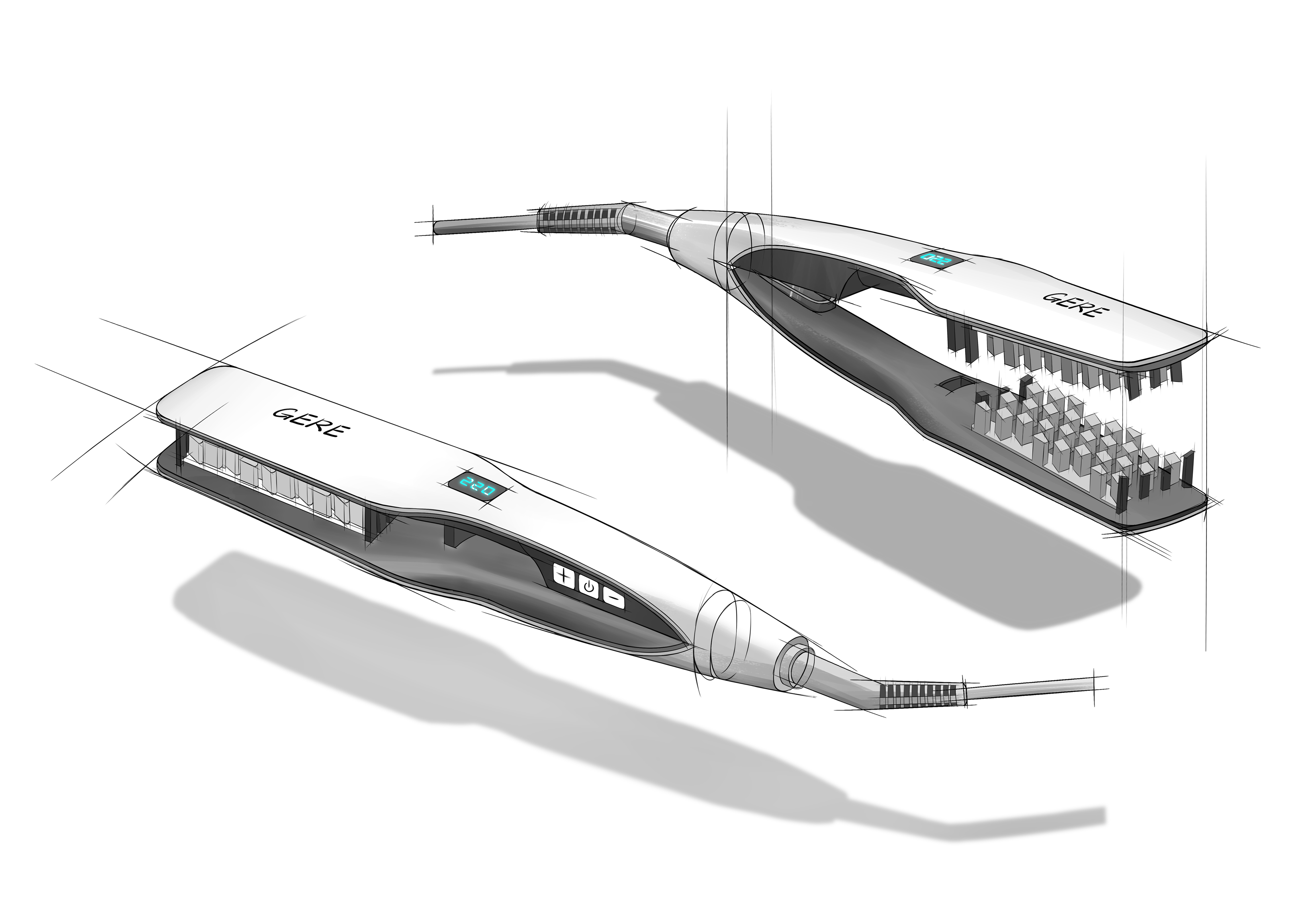 Splint，Hair Tools ，Hairdressing，household electrical appliances，ma'am，Hairdressing，Gree industrial design，Ningbo design company，