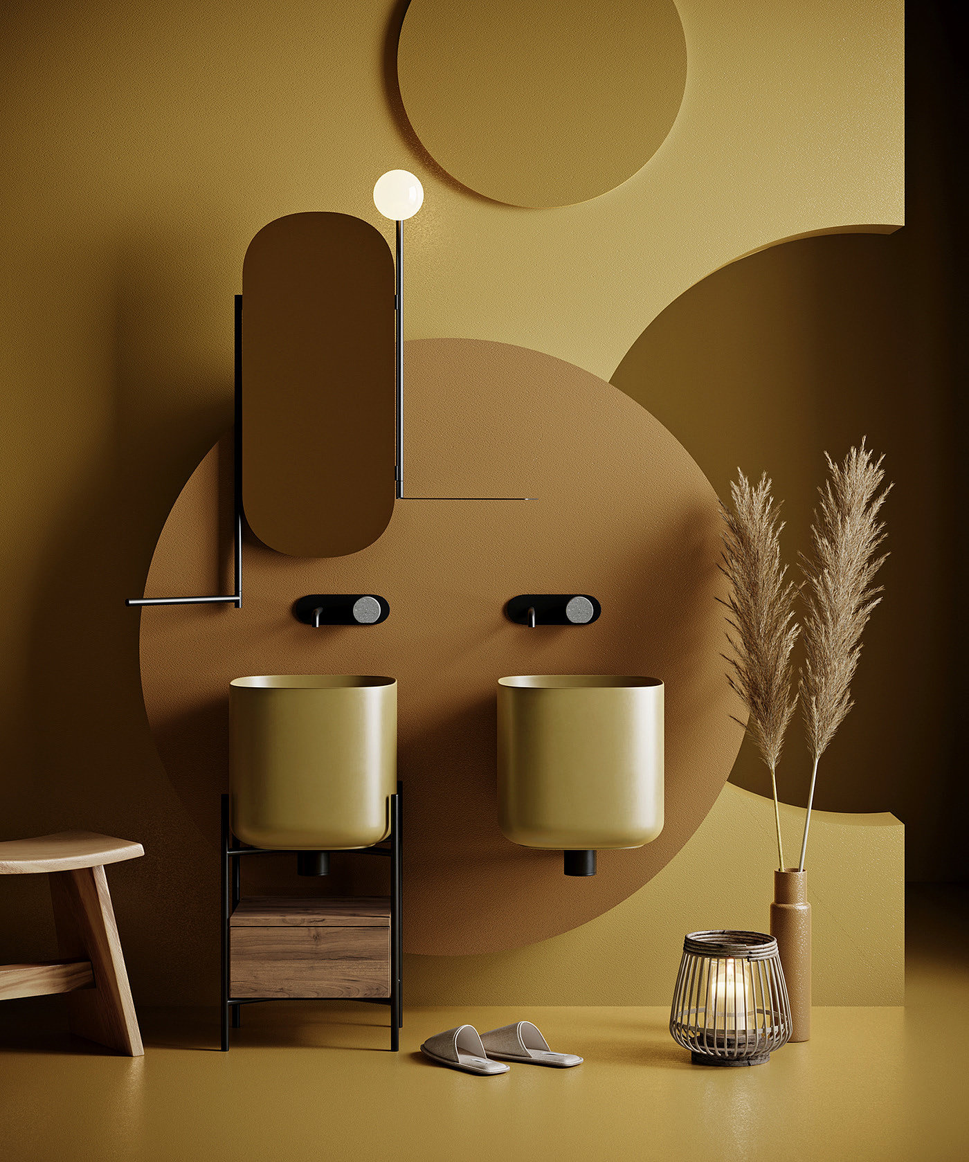 Dark yellow Decor，Home design，Overall design，
