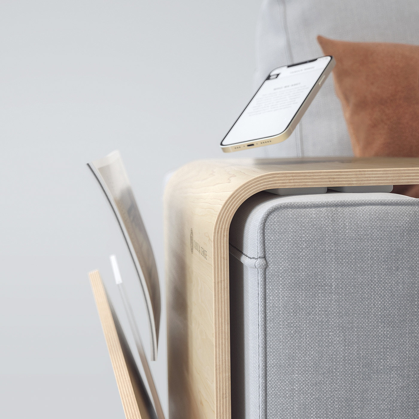 bedside cupboard，Installed on armrest of sofa，Universal table，