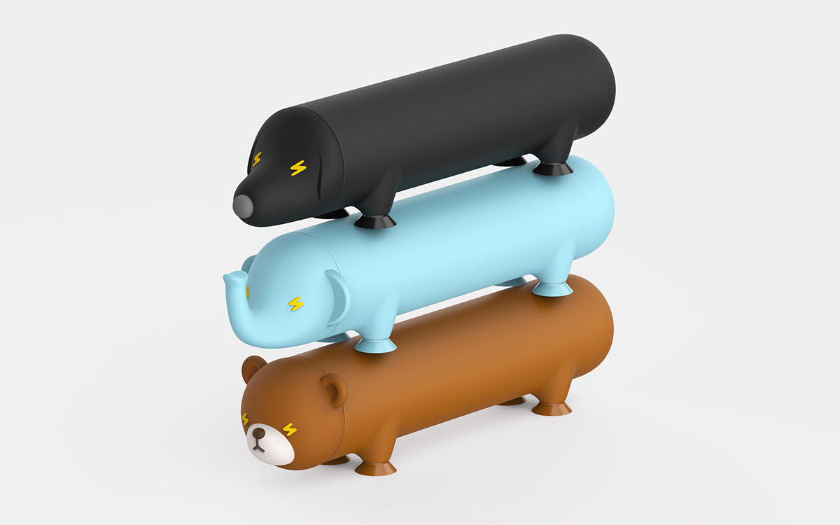 Portable，lovely，animal，Charger，mobile phone，