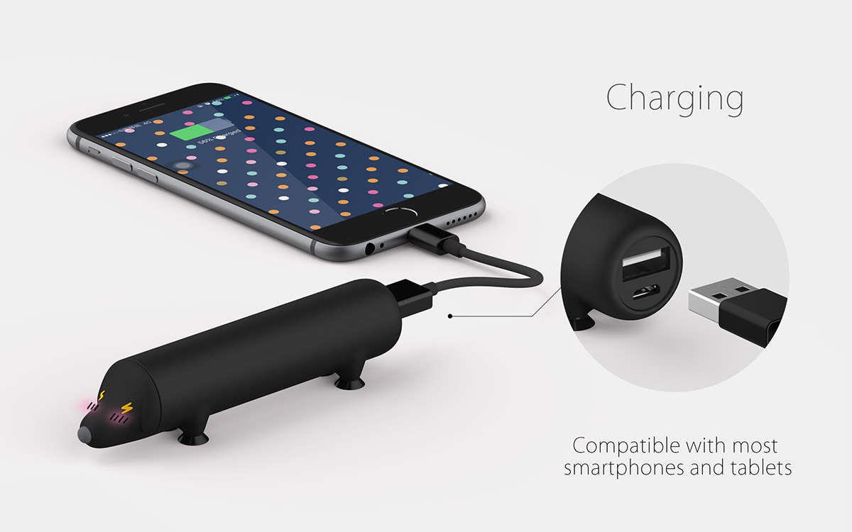 Portable，lovely，animal，Charger，mobile phone，