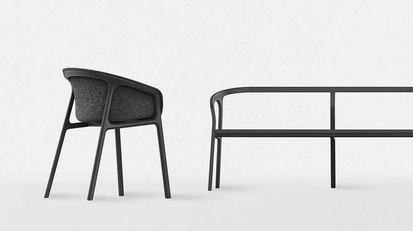 三椅，双椅，黑色，简单，经典，椅子，