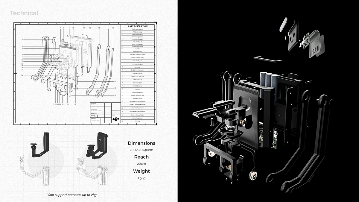 DJI Ronin-L，conceptual design，Stabilizer camera，Digital，
