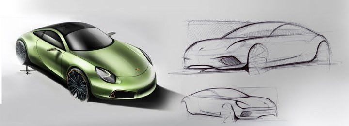 Automobile design，Rendering performance，Porsche，