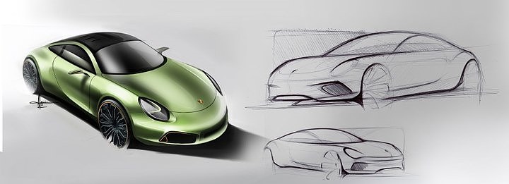 Automobile design，Rendering performance，Porsche，