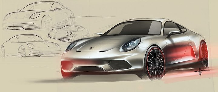 Automobile design，Rendering performance，Porsche，