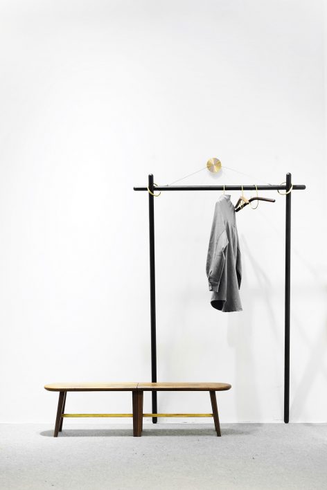 Material bonding，wood，Metal support point，coat hanger，