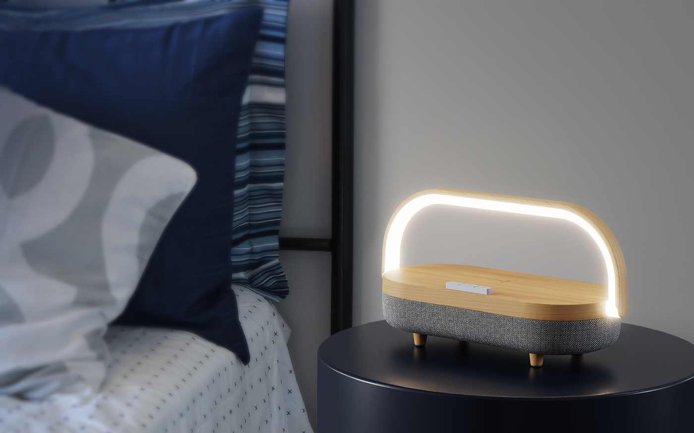 Product rendering，3D rendering，Wireless charging，Bluetooth Speaker ，Music desk lamp，