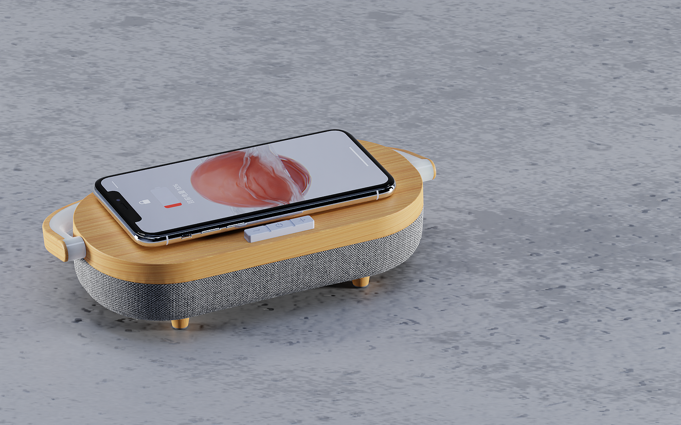 Product rendering，3D rendering，Wireless charging，Bluetooth Speaker ，Music desk lamp，