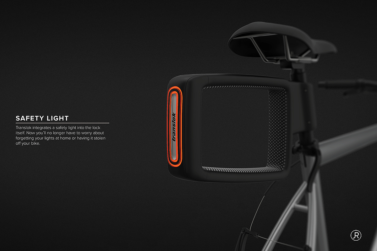 Bicycle lock，translok，Safety light，Creative design，modeling，