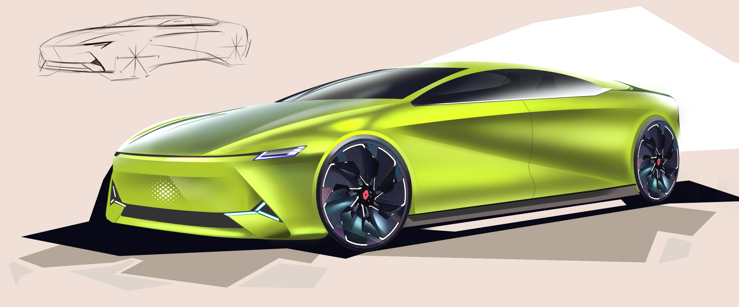 Car design rendering，