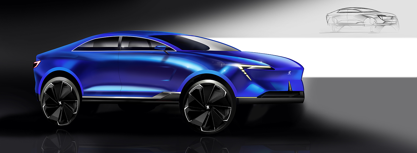 Car design rendering，