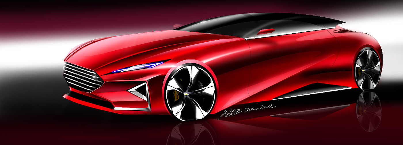 Car design rendering，