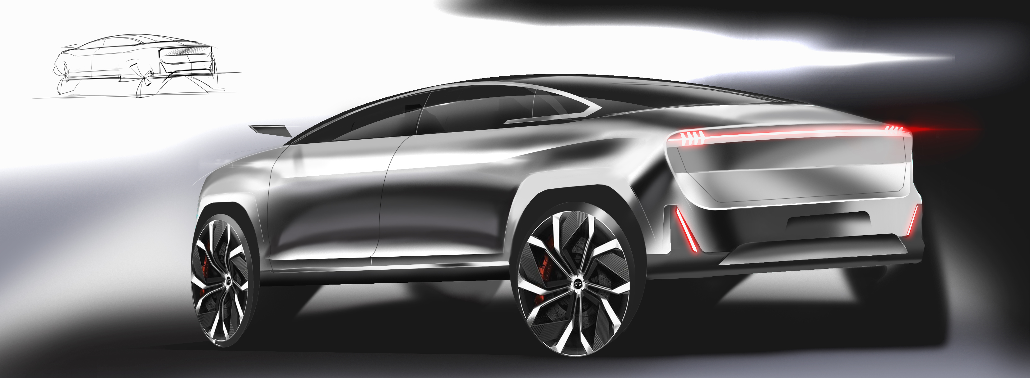 Car design rendering，