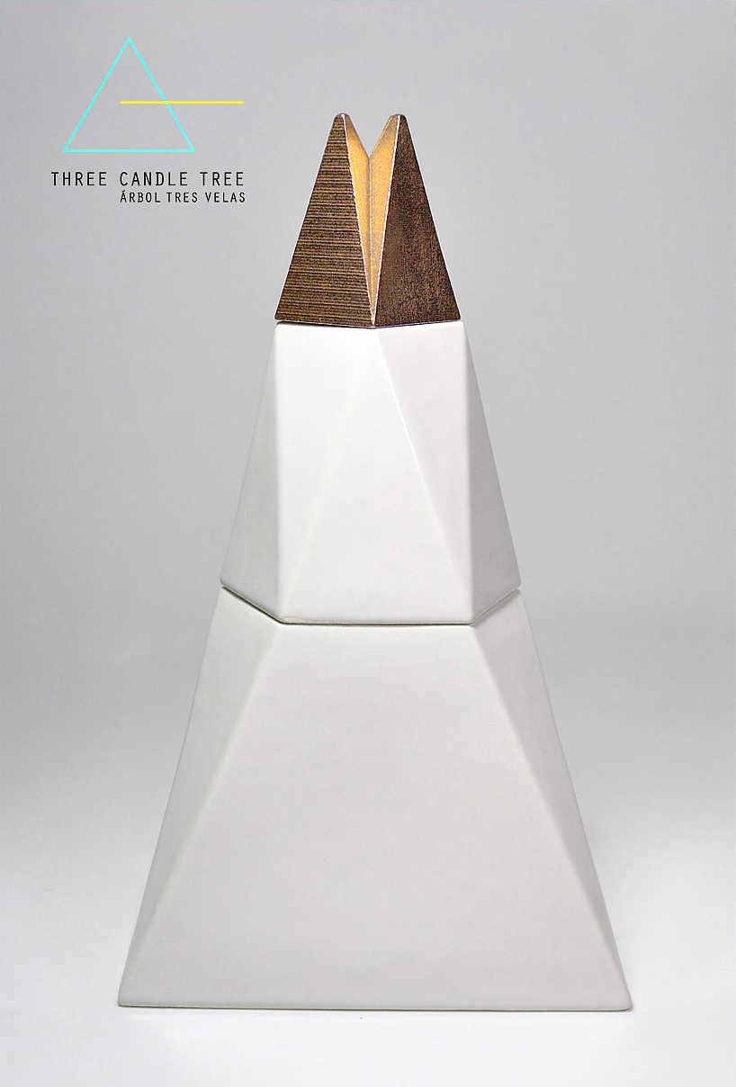 polygon，Candle holder，ceramics，brass，Combination design，originality，