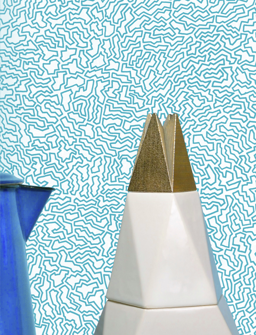 polygon，Candle holder，ceramics，brass，Combination design，originality，