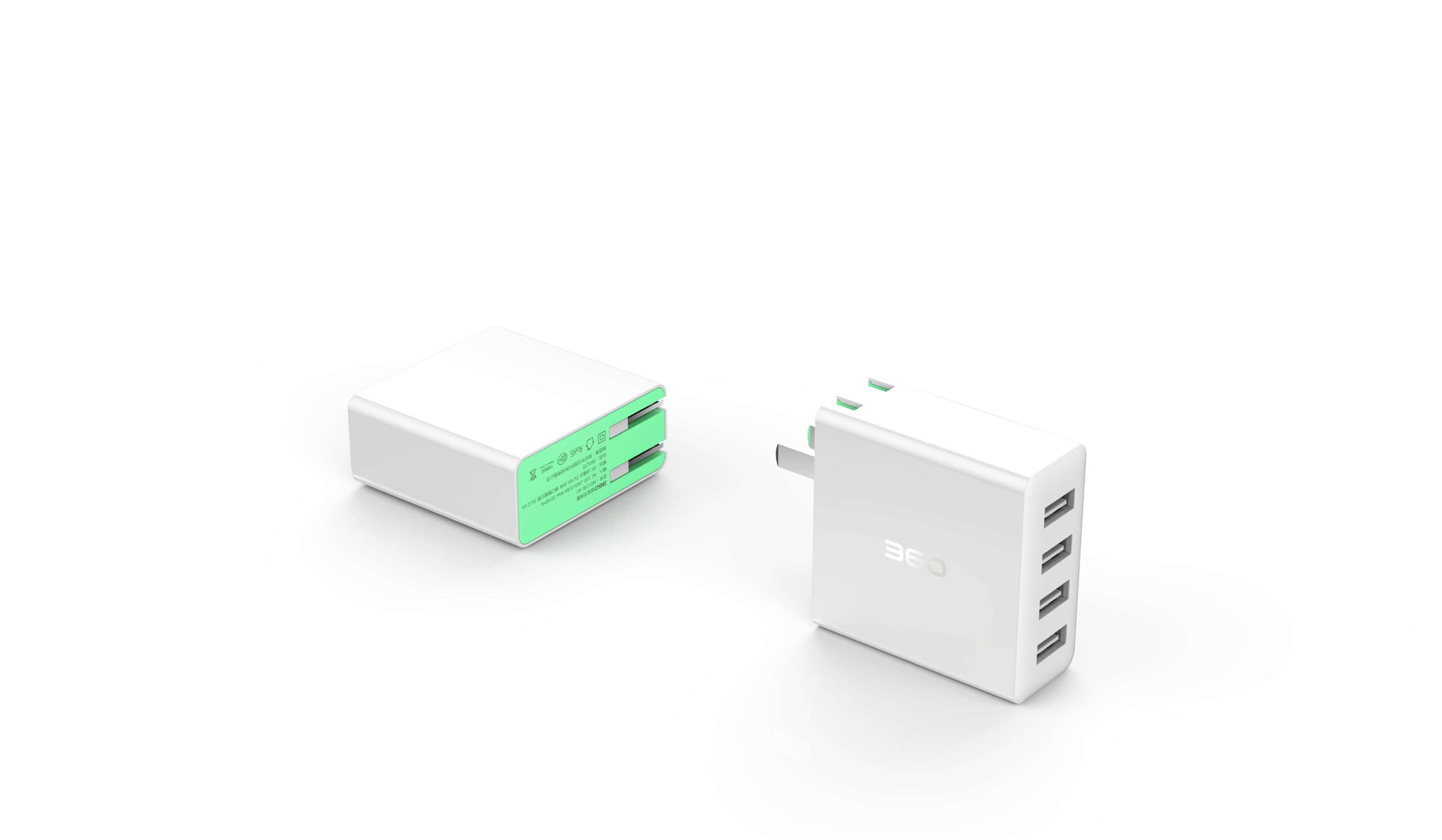 three hundred and sixty，Intelligent hardware，Multi port charger，original，