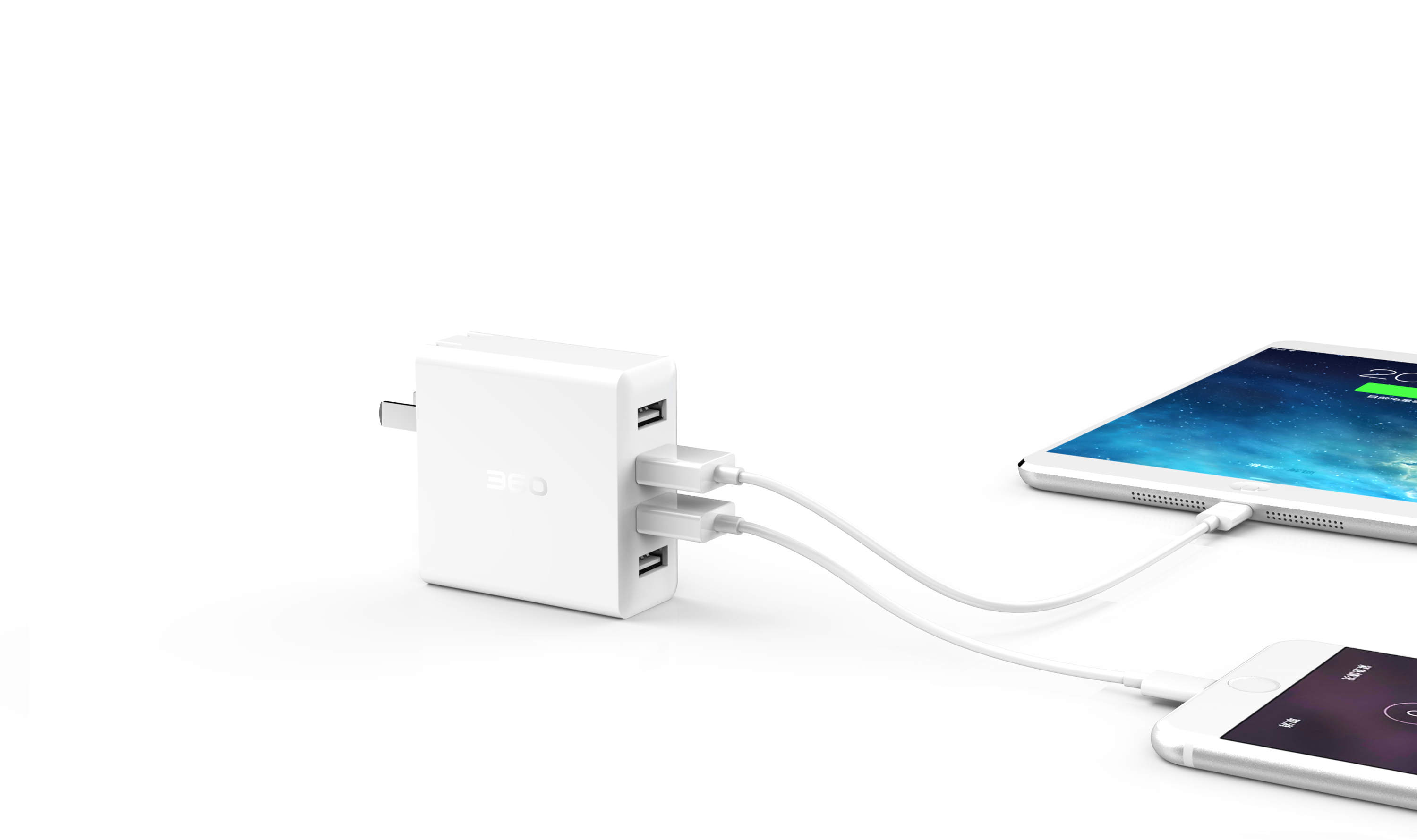 three hundred and sixty，Intelligent hardware，Multi port charger，original，
