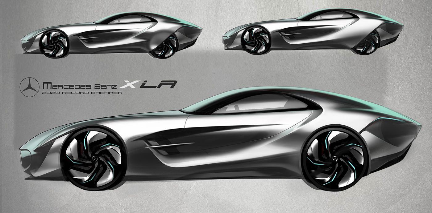 Hand drawn，Benz，xlr，conceptual design，line，