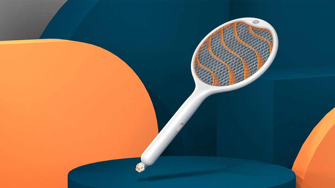 Electric mosquito racket design，Creative design，Yager electric appliance，lovely，product design，Original design，