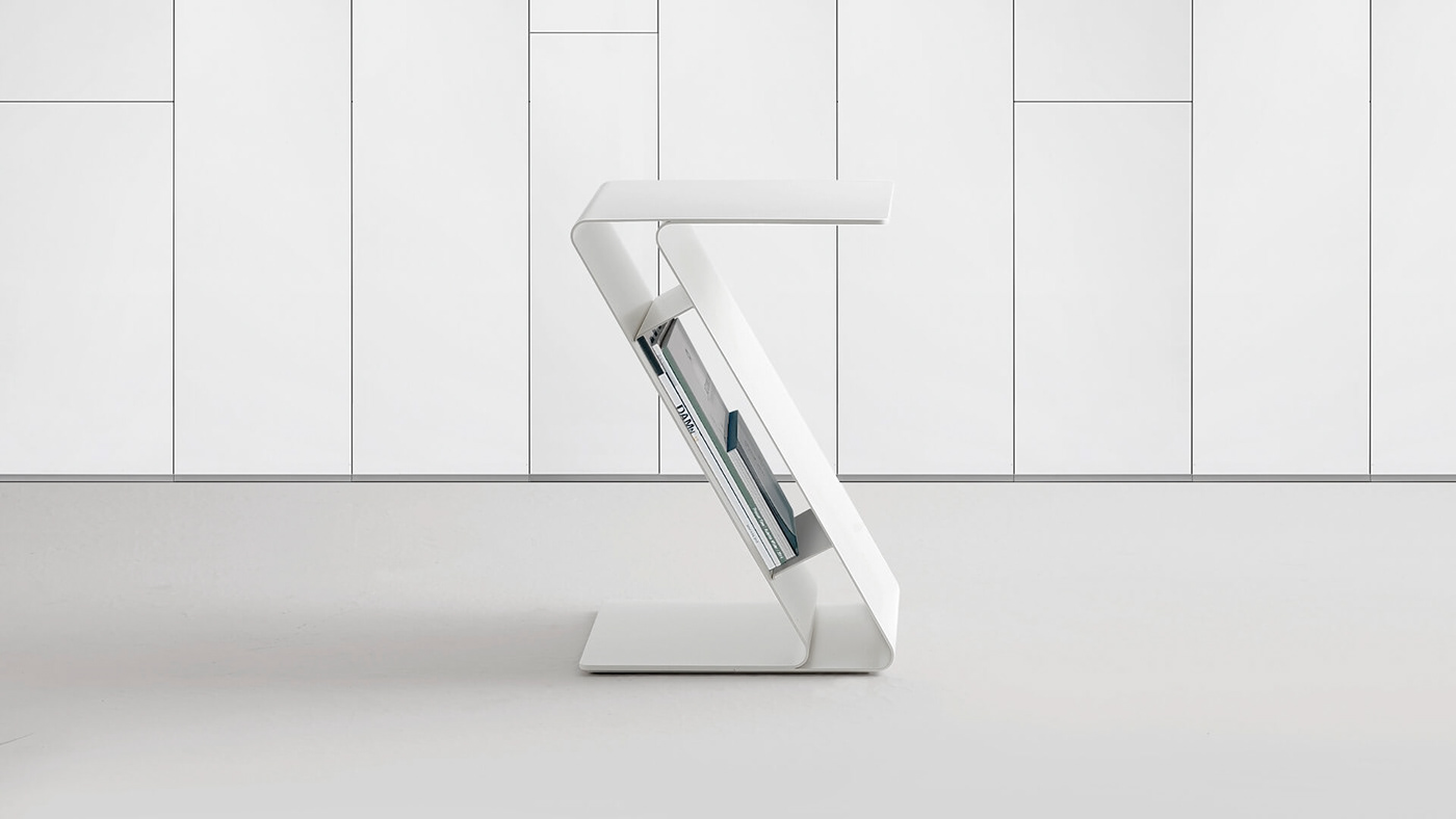 Philipp Günther，Side table TIP，Aluminum plate，white，