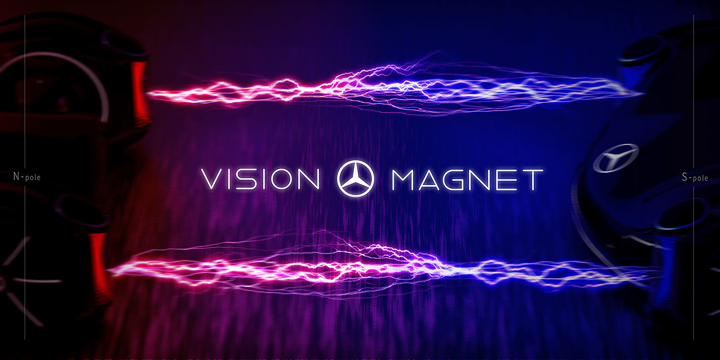 Automobile design，concept，Hand drawn，Benz，VISION MAGNET，racing，magnetic，