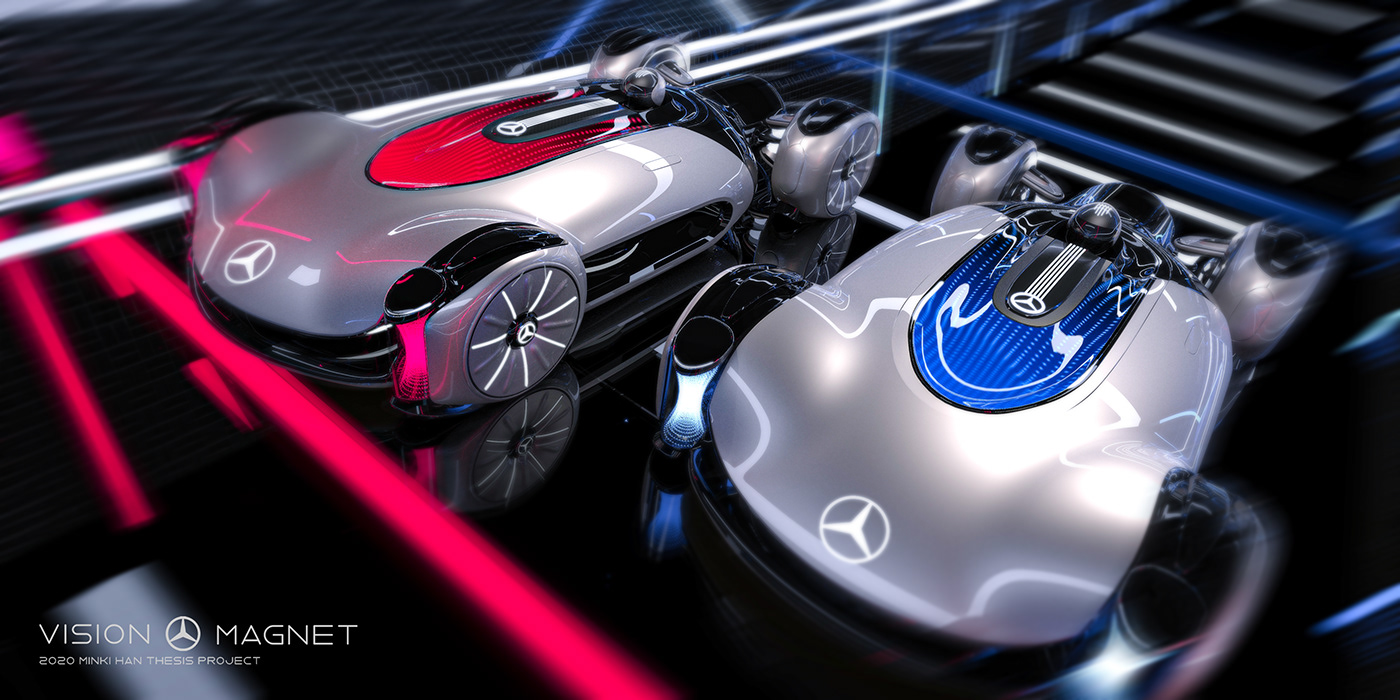 Automobile design，concept，Hand drawn，Benz，VISION MAGNET，racing，magnetic，